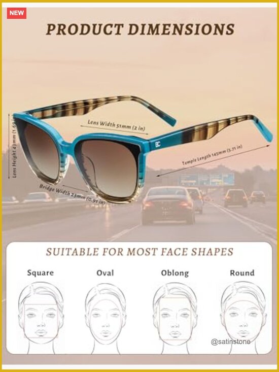 Polarized Cat-Eye Sunglasses with Nylon Lens UV Protection for Driving Travel main image 5